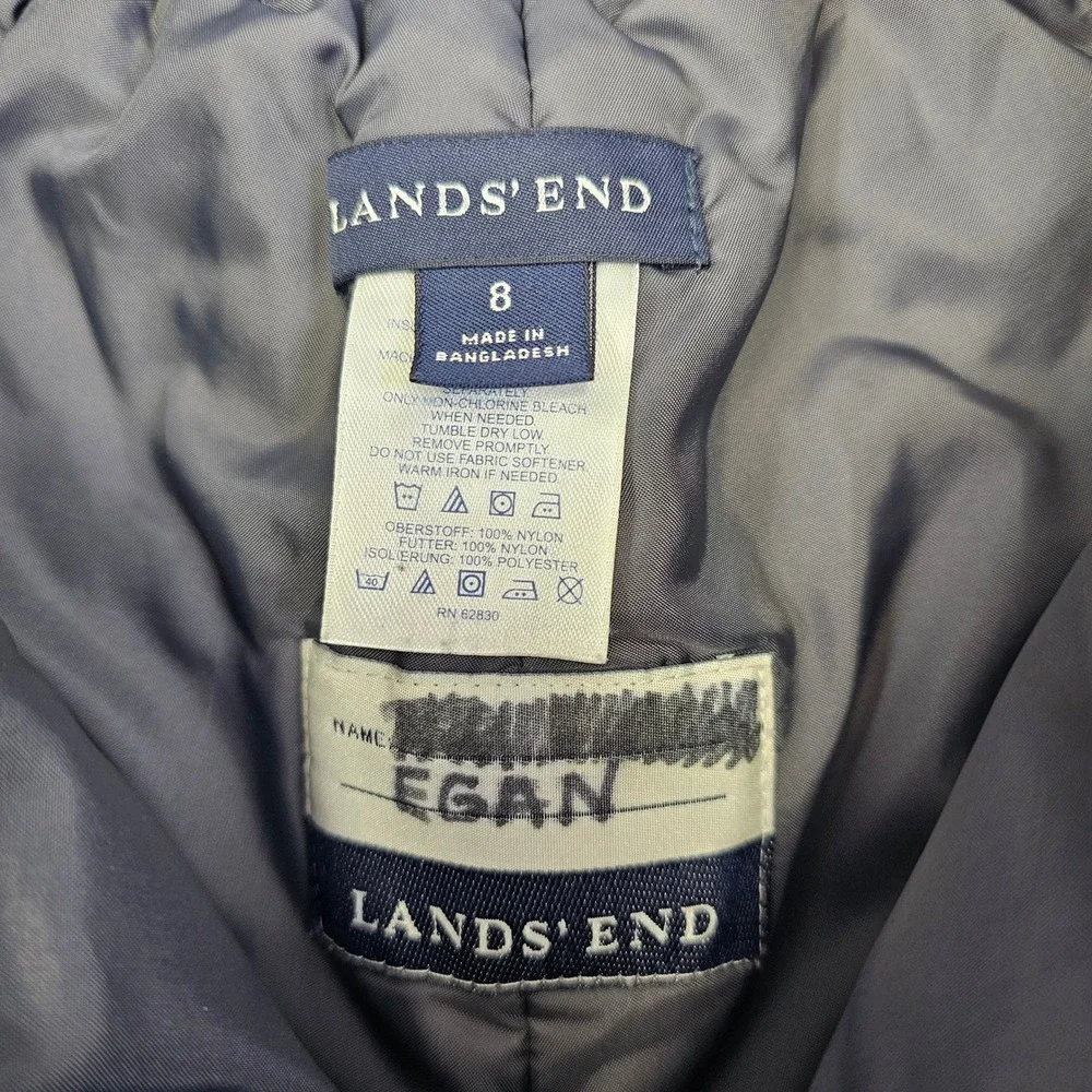Lands' End Youth Nylon Snow‎ Pants Size 8 Insulated Reinforced Knee Seat Winter
